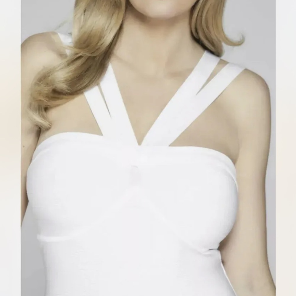 New Guess Marciano Clementine Bandage stretch Bodycon White Dress $148 S - Picture 5 of 5